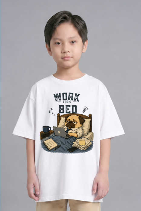 Work From Bed Funny Tired Pug Dog Remote Work Office Humor