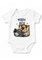 Work From Bed Funny Tired Pug Dog Remote Work Office Humor