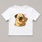 Tired Pug Hugging Teddy Bear Cute Kawaii Dog Love Humor