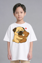 Tired Pug Hugging Teddy Bear Cute Kawaii Dog Love Humor