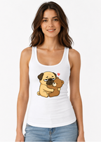 Tired Pug Hugging Teddy Bear Cute Kawaii Dog Love Humor