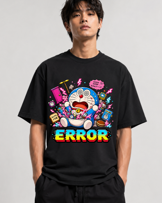 System Error Overloaded Robotic Cat Retro Glitch Streetwear