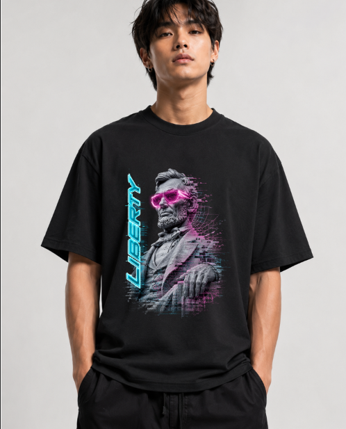 Abraham Lincoln Neon Cyberpunk Legend