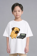 Chubby Pug Dog Weight Scale Staring Contest Funny Diet Fitness Humor