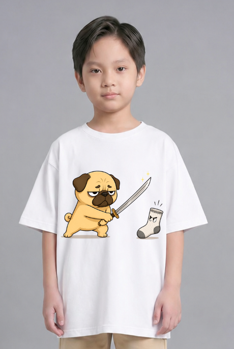 Pug Samurai vs Evil Sock Funny Dog Katana Sword
