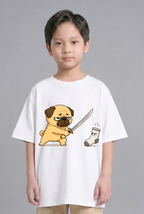 Pug Samurai vs Evil Sock Funny Dog Katana Sword