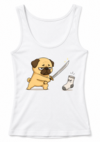 Pug Samurai vs Evil Sock Funny Dog Katana Sword