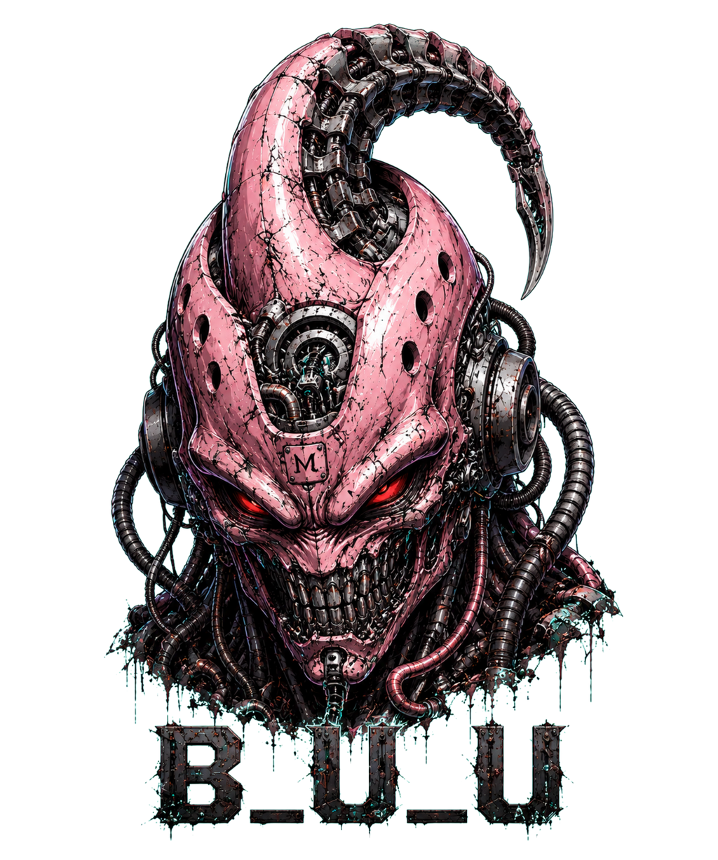 Mecha Buu Cyberpunk Biomechanical Alien Monster Anime Streetwear
