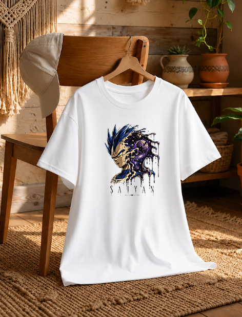 Cosmic Saiyan Prince Super Saiyan Blue Galaxy Melting Anime Art
