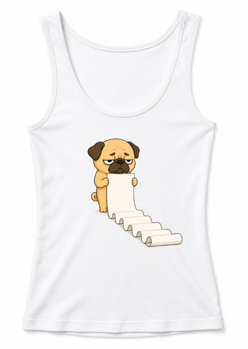 Tired Pug Long To Do List Funny Dog Receipt Humor