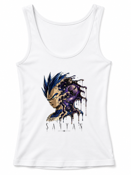Cosmic Saiyan Prince Super Saiyan Blue Galaxy Melting Anime Art