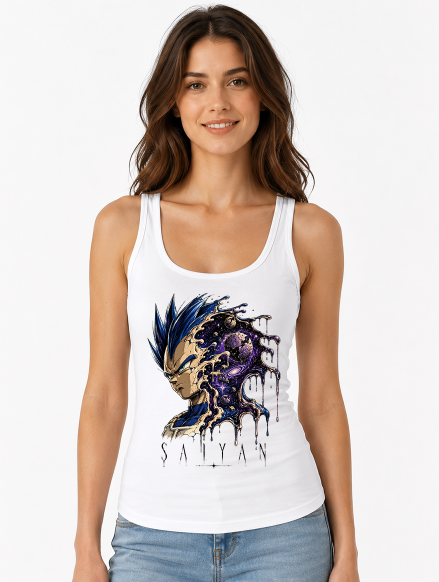 Cosmic Saiyan Prince Super Saiyan Blue Galaxy Melting Anime Art