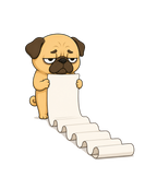 Tired Pug Long To Do List Funny Dog Receipt Humor