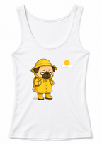 Grumpy Pug In Yellow Raincoat Sunny Day Funny Dog Meme