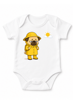 Grumpy Pug In Yellow Raincoat Sunny Day Funny Dog Meme