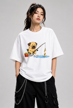 Pug Fishing French Fries Funny Dog Fast Food Humor