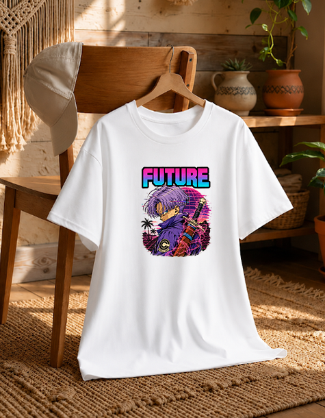 Future Time Warrior Synthwave Sword 80s Cyberpunk Retro Anime