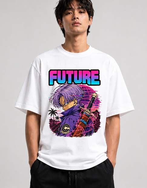 Future Time Warrior Synthwave Sword 80s Cyberpunk Retro Anime