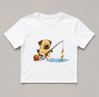 Pug Fishing French Fries Funny Dog Fast Food Humor