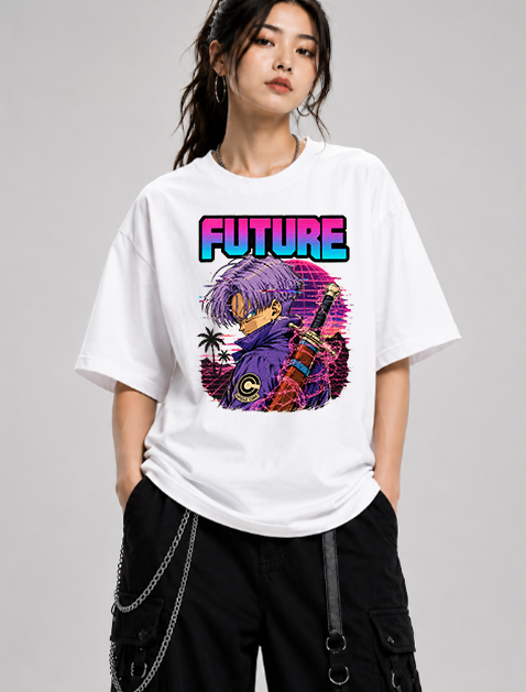 Future Time Warrior Synthwave Sword 80s Cyberpunk Retro Anime