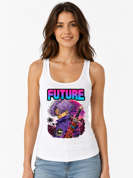 Future Time Warrior Synthwave Sword 80s Cyberpunk Retro Anime