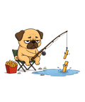 Pug Fishing French Fries Funny Dog Fast Food Humor