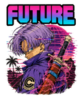 Future Time Warrior Synthwave Sword 80s Cyberpunk Retro Anime