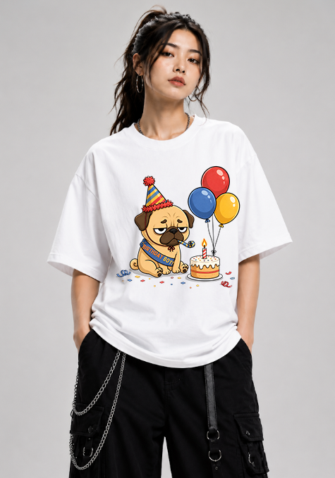 Grumpy Pug Birthday Boy Funny Sad Party Dog Cake Humor