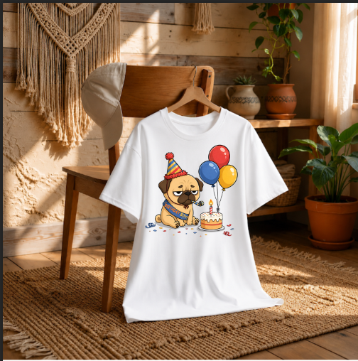 Grumpy Pug Birthday Boy Funny Sad Party Dog Cake Humor