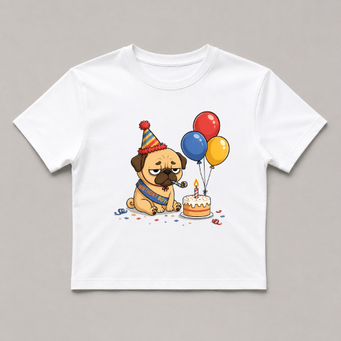 Grumpy Pug Birthday Boy Funny Sad Party Dog Cake Humor