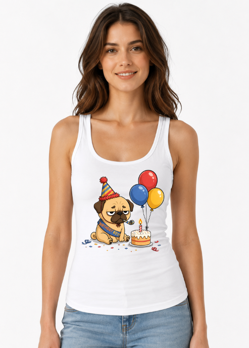 Grumpy Pug Birthday Boy Funny Sad Party Dog Cake Humor