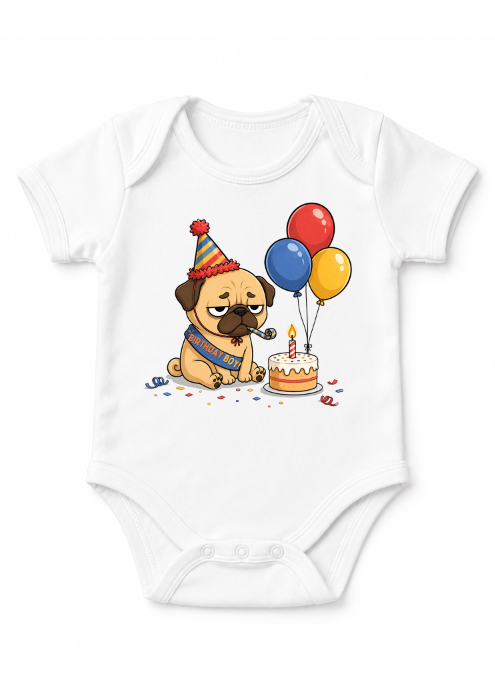 Grumpy Pug Birthday Boy Funny Sad Party Dog Cake Humor