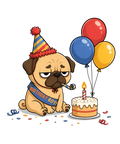 Grumpy Pug Birthday Boy Funny Sad Party Dog Cake Humor