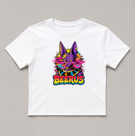 Beerus God Of Destruction Glitch Synthwave Retro Anime Comic