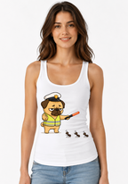 Grumpy Pug Traffic Guard VS Ant Army Funny Dog Uniform Humor