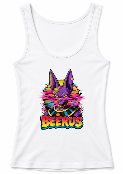 Beerus God Of Destruction Glitch Synthwave Retro Anime Comic