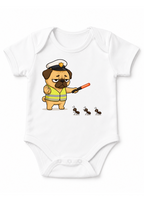 Grumpy Pug Traffic Guard VS Ant Army Funny Dog Uniform Humor