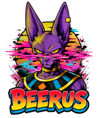 Beerus God Of Destruction Glitch Synthwave Retro Anime Comic