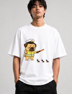 Grumpy Pug Traffic Guard VS Ant Army Funny Dog Uniform Humor