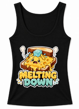 Melting Down - Cute Melted Grilled Cheese Heatwave Humor Graphic T-Shirt