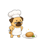 Funny Grumpy Chef Pug Potato Dinner Dog Meme