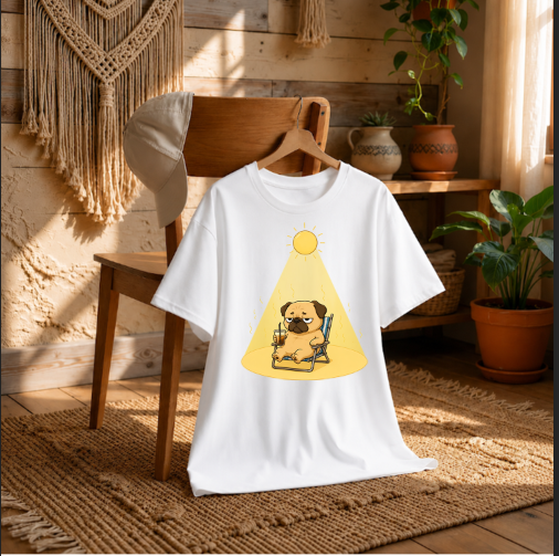 Too Hot Grumpy Pug Heatwave Summer Vacation Dog Humor