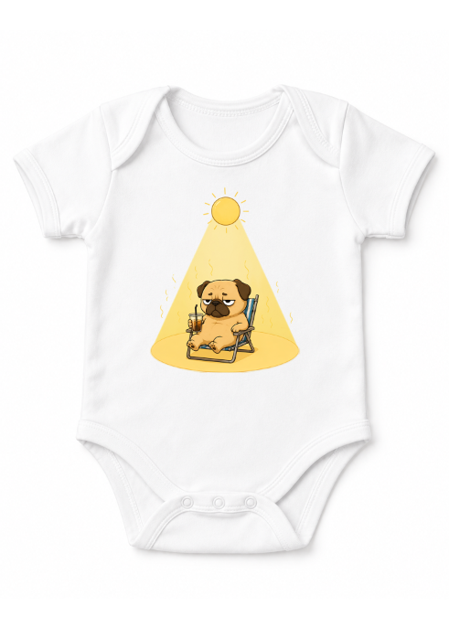 Too Hot Grumpy Pug Heatwave Summer Vacation Dog Humor