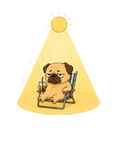 Too Hot Grumpy Pug Heatwave Summer Vacation Dog Humor