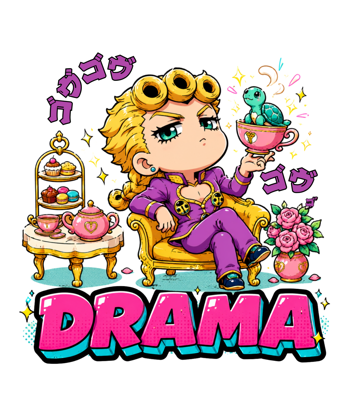 Drama Golden Tea Time Chibi Mobster Anime Streetwear