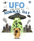 UFO Is Just A Normal Day Funny Pug Alien Abduction Meme