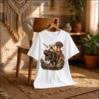 Grumpy Pug Riding T-Rex Dinosaur Volcano Apocalypse Funny Dog Humor