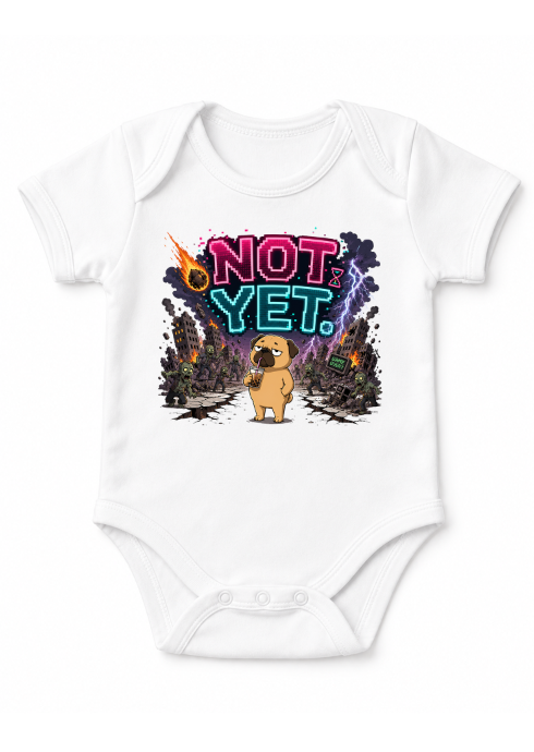 Not Yet Grumpy Pug Zombie Apocalypse Boba Tea Gamer Humor