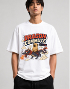 Dragon Commute Funny Pug Riding Asian Dragon Fantasy Humor