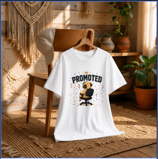 Promoted Grumpy Pug Office Chair Job Promotion Work Humor